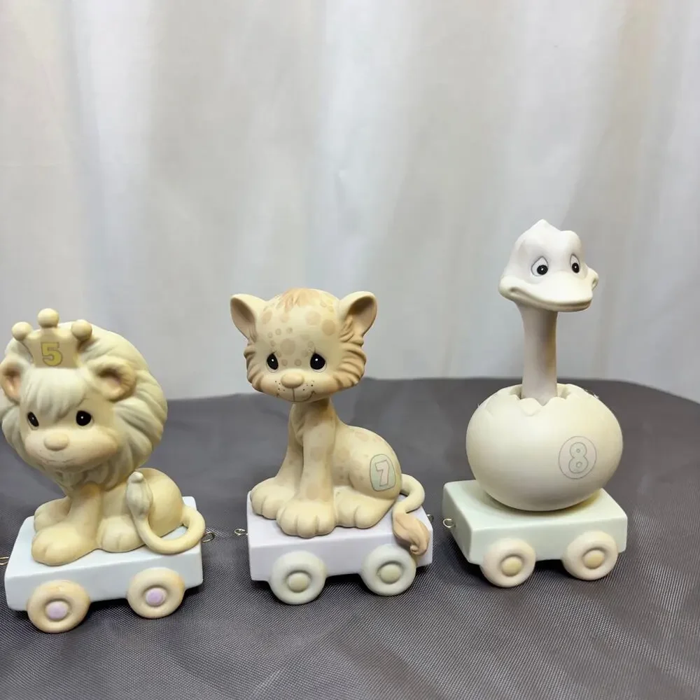 Vintage Precious Moments Birthday Train Figurines Lot of 7; 1-5 and 7-8 No Boxes